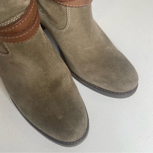 FRYE Taupe Suede JANE Strappy Knee High Boots sz 8 - Picture 6 of 12